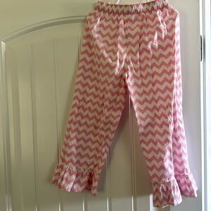 Pink and white chevron pants with false bottom